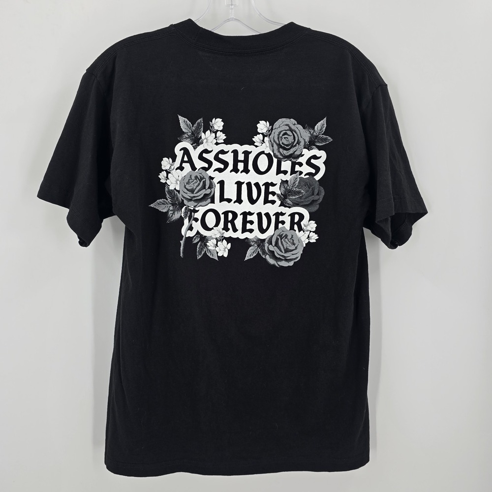 "A**holes Live Forever" Graphic Tee Mems Medium Black Two Sided‎ Graphic